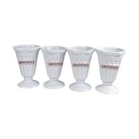 Vintage Smuckers Ceramic Ice Cream Cups: Collectible Sundae Dishes, Set of 4
