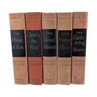 Winston Churchill The Second World War, 5 Book Set, 1940s-50s Hardcover, Historical Books, WWII History, Churchill Books, Vintage Book Set