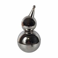 Vintage Raimond Roly Poly Clown Bank: Silver Metal Figural Toy