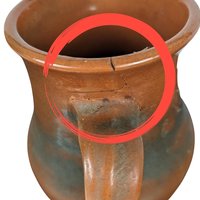 Vintage Handmade Brown Pottery Pitcher: Rustic Country Farmhouse Stoneware