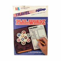 1986 Milton Bradley Travel Play on Wordz Game, Vintage Word Building Game, Family Fun, Road Trip Entertainment, Gift for Game Collectors