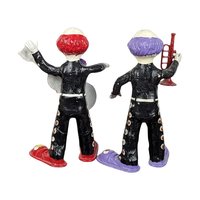 Vintage Mexican Paper Mache Clown Figurines, Musician Clowns, Folk Art, Day of the Dead Decor, Pair of Clowns
