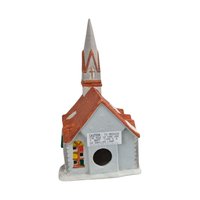 1989 Rex and Lee Ceramic Church Building, Vintage Village Display Piece, Hand-Painted Church Decor, Holiday Village Addition