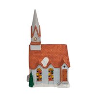 1989 Rex and Lee Ceramic Church Building, Vintage Village Display Piece, Hand-Painted Church Decor, Holiday Village Addition