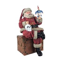 Spooky Santa Decor, Fabriche Santa with Skull, Upcycled Christmas Figurine, Gothic Holiday Decoration, Unique Gift