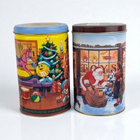 Vintage M&M's Christmas Tins, 1991 and 1994 Holiday Collectible Tins, Candy Storage, Gift for Collector, Kitchen Decor