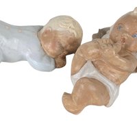Vintage Chalkware Babies, Pair of Baby Figurines, Nursery Decor, Vintage Baby Doll, Collectible Figurines, Unique Gift