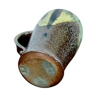 Vintage Handmade Pottery Mug, Studio Pottery, Signed CS, Brown and Tan Glaze, Rustic Coffee Mug