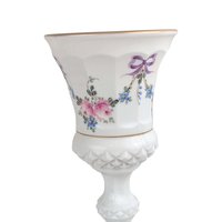 Vintage Westmoreland Roses and Bows Footed Urn with Lid, 12.5" Height, Porcelain Decorative Urn, Elegant Home Decor, Gift for Collector