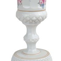 Vintage Westmoreland Roses and Bows Footed Urn with Lid, 12.5" Height, Porcelain Decorative Urn, Elegant Home Decor, Gift for Collector