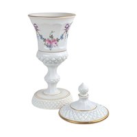 Vintage Westmoreland Roses and Bows Footed Urn with Lid, 12.5" Height, Porcelain Decorative Urn, Elegant Home Decor, Gift for Collector