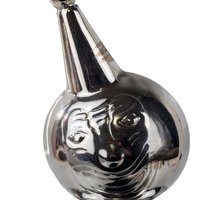 Vintage Raimond Roly Poly Clown Bank, Silver Metal Figural Coin Bank, Nursery Decor, Gift for Child, Collector, Nostalgic Toy