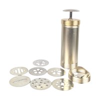 Vintage Aluminum Cookie Press: Mid-Century Spritz Maker with 7 Disks