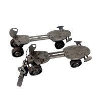 Vintage Metal Roller Skates with Key, Adjustable Sidewalk Skates with Deadnaught Wheels, Mid-Century Industrial Decor and Photo Prop