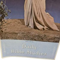 Vintage 1969 Bible Studies Calendar, Jesus in Gethsemane Wall Hanging, Lutheran Church Decor, Christian Religious Art Print