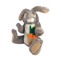 1983 Dakin Rabbit Plush with Carrots, Vintage Easter Bunny Stuffed Animal, 80s Nursery Decor, Woodland Animal, Spring Decoration