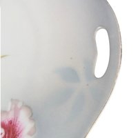 Vintage PV Vessra Germany Floral Plate, Hand-Painted Rose Design, 11" Handled Dresser Tray, Vanity Tray, Gift for Her, Shabby Chic Decor