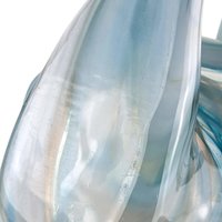 Vintage Blue Swirl Glass Swan Bowl, Hand-Blown, Mid-Century Modern, Collectible