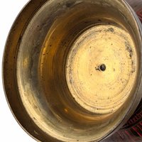 Vintage Ornate Brass Vase: 11.75" Tall Floral Engraved Design