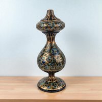 Vintage Hand-Painted Floral Incense Stick Holder, Gold Accents, Ceramic Incense Burner, Bohemian Decor, Meditation Gift