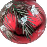 Vintage Hand Painted Chickadee Christmas Ornament, Red Glass Ornament, Winter Bird Ornament, Nature Lover Gift, Holiday Decor