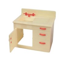 Vintage Renwal Dollhouse Furniture Set, 1:16 Scale Mid-Century Kitchen Sink, Table, and Chairs, Miniature Collector Toy, Diorama Supply