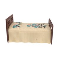 Pair of Vintage Renwal Dollhouse Beds, 1:16 Scale Twin Beds, Mid Century Miniature Bedroom Furniture, B81 Collector Toy, Diorama Prop