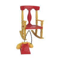 Vintage Dollhouse Accessory Lot, 9pc Renwal & Ideal, Rocking Chair Telephone Clocks, 1:16 Scale Miniature Furniture