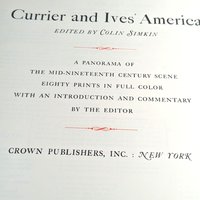 1952 Currier and Ives America, Vintage Illustrated Book, Colin Simkin, Mid-19th Century Prints, Americana, History Book, Art Book