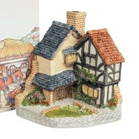 1994 David Winter Cottages 15 Lawnside Road Corner Figure, Hand Painted, English Cottage Decor, Gift for Miniature Collectors, 4 Inches