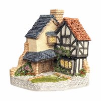 1994 David Winter Cottages 15 Lawnside Road Corner Figure, Hand Painted, English Cottage Decor, Gift for Miniature Collectors, 4 Inches