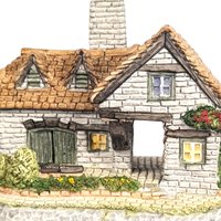 1993 David Winter The Tannery Cottage Figurine, Collectible English Village Decor, Gift for Collector, Miniature Building (3.25")