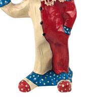 Vintage Paper Mache Clown Figure with Balloons, 16" Tall, Whimsical Decor, Collectible Clown, Gift for Clown Collectors, Carnival Decor