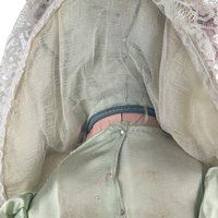 Antique Bed Doll - 27" Boudoir Doll in Light Green Dress - Vintage Doll with Character - Shabby Chic Decor - Collector's Item