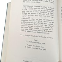 The Poems of Gerard Manley Hopkins 1967 Hardcover Book, Fourth Edition Oxford University Press, Vintage Victorian Poetry