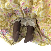 Vintage 14.5" Porcelain Island Doll with Fabric Dress, Hand-Sewn Details, Collectible Ethnic Doll, Gift for Doll Collectors, Display Decor