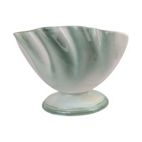 Vintage Regal Ceramic Planter, Green & White Clam Shell Vase, 5" Planter, Unique Home Decor, Gift for Plant Lovers