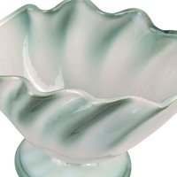 Vintage Regal Ceramic Planter, Green & White Clam Shell Vase, 5" Planter, Unique Home Decor, Gift for Plant Lovers