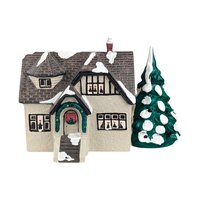 Vintage 1986 Dept 56 Stucco Bungalow Village House, Christmas Village Display, Holiday Decor, Gift for Collector