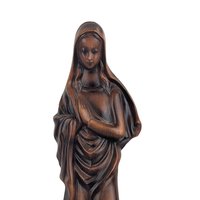 Vintage Madonna Figure, Wood Look Resin Sculpture, 13", Made in Japan, Religious Decor, Gift for Devotee