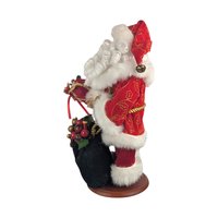 Vintage Santa with Bag and Bells Figure, 12", Christmas Decor, Holiday Collectible, Gift for Santa Collector