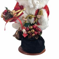 Vintage Santa with Bag and Bells Figure, 12", Christmas Decor, Holiday Collectible, Gift for Santa Collector