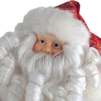 Vintage Santa with Bag and Bells Figure, 12", Christmas Decor, Holiday Collectible, Gift for Santa Collector