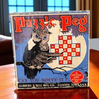 1920s Puzzle Peg Game, Lubbers & Bell, Vintage Educational Game, Brain Teaser, Puzzle Game, Collectible Game, Antique Toy