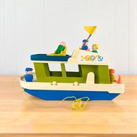 1970s Fisher-Price Happy Houseboat, Vintage Pull Toy, Boat Toy, Preschool Toy, Collectible Toy, Fisher-Price 985