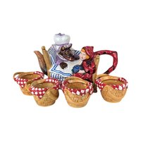 Dept 56 Storybook "Little Red Riding Hood" Ceramic Teapot & Tea Cup Set, Vintage Teapot Set, Collectible Teapot, Gift for Tea Lovers