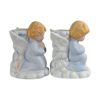 Vintage Ceramic Angel Figurine Lot, Homco, Lefton, Praying Candle Holders, Angel Collector Gift, Religious Decor