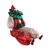 Vintage Smiling Clown Doll | Red & Green | 18" Tall | Collectible