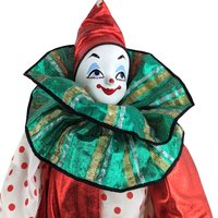 Vintage Smiling Clown Doll | Red & Green | 18" Tall | Collectible