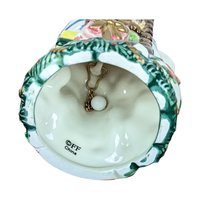 Vintage Fitz and Floyd Christmas Bell, Santa's Magic Workshop, Snowman Wreath Ornament, Collectible Holiday Decor